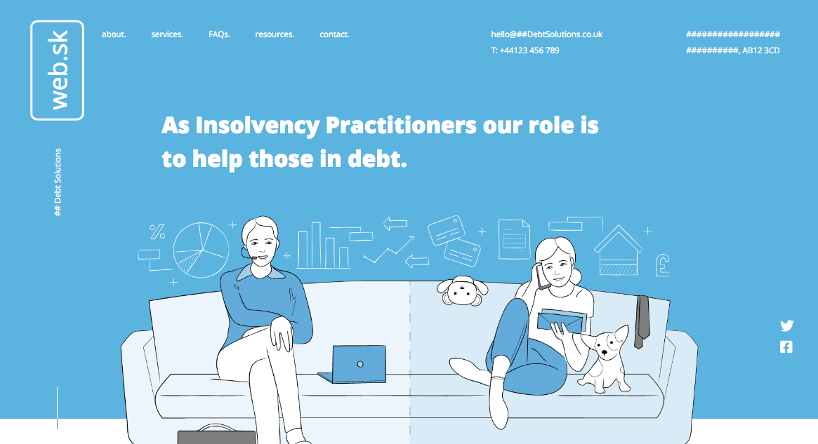 screenshot login page for a debt solutions service